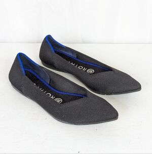 Rothy's Pointed Black Flats The Point Knit Ballet Flats 6.5 Women's